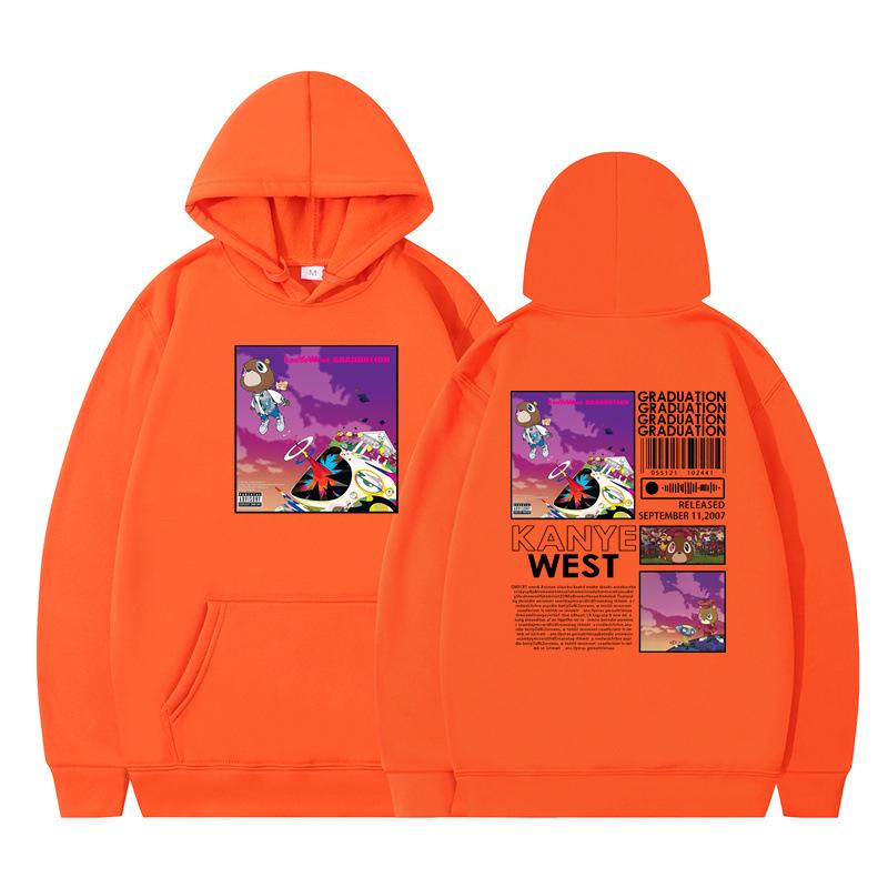 Худи Kanye West Graduation XXL оранжевый/чёрный