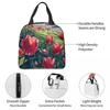 Red Tulip In The Beach Insulated Lunch Bag for Women Children Portable Food Boxes Thermal Lunch Box Tote