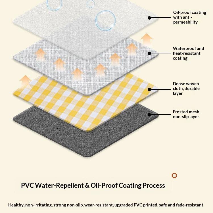 Vattentät Oljebeständig PVC-duk Bordskydd Dekorativ Matsalsbordsöverdrag för Hemmet Lättskött Tvättbar Bordsmatta