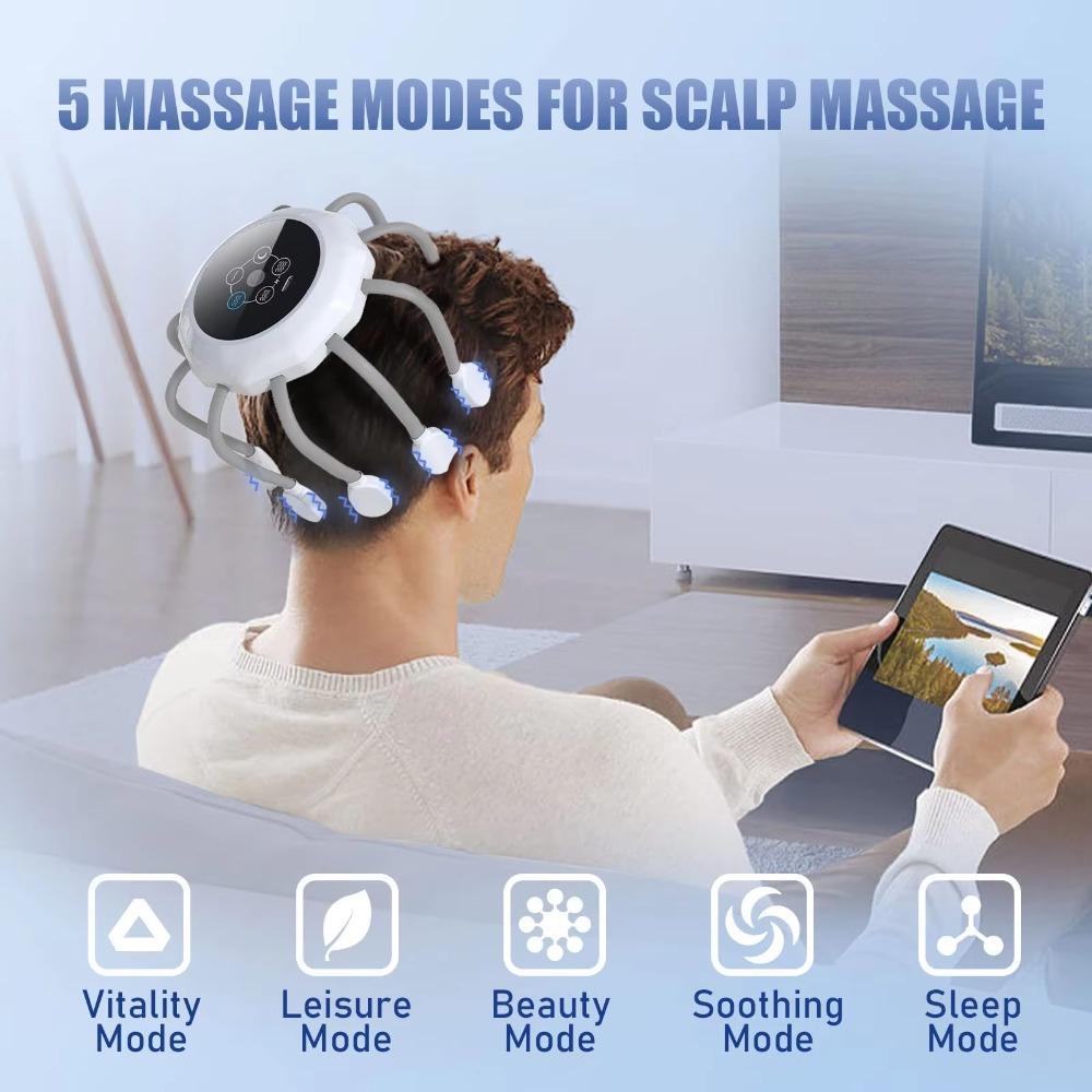 Octopus Claw Eight Claw Massager USB Charging Multi-Point Massage  For Relaxation Stress Migraine