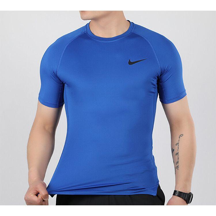 Nike Pro Heren Dri-Fit Strakke Trainings Top met Korte Mouwen BV5632-480