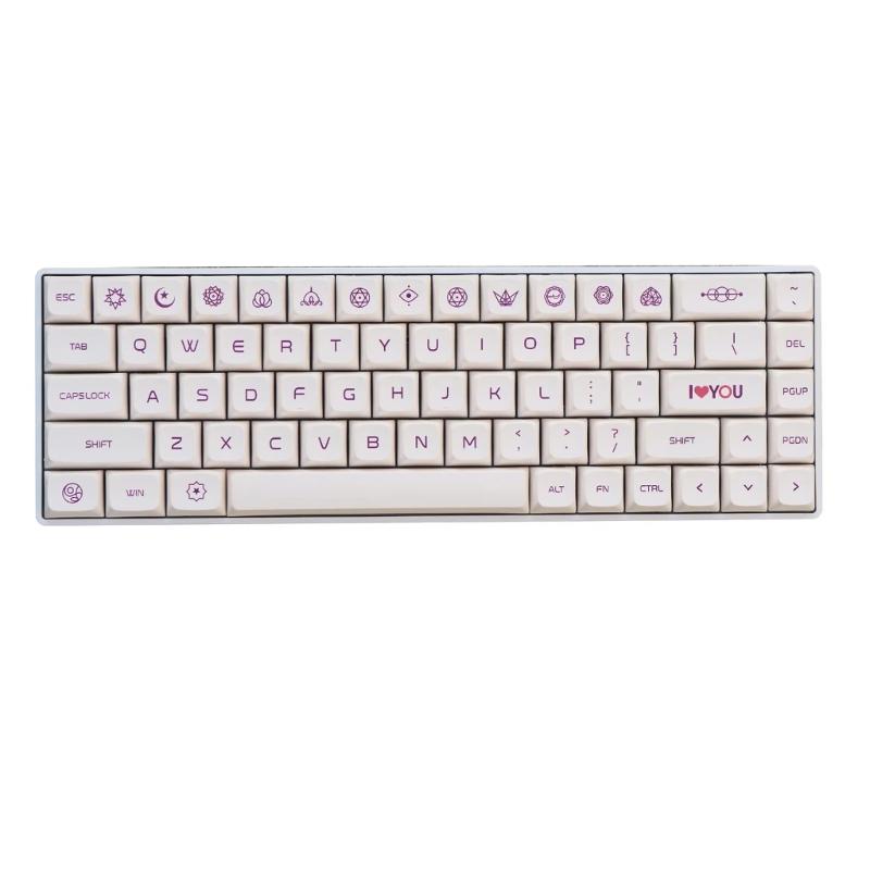 XDA Profile Keycaps In Milk Purplee PBT Material Ball Cap Design Hot Sublimation 137Keys For Multiple Layouts Including 75 68 980 87