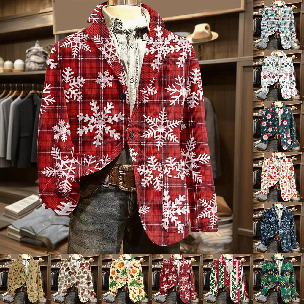 Pánské ošklivé vánoční manšestrové teplé kapsové sako kardigan pánský ležérní oblek