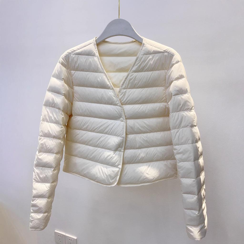 New women's long-sleeved down liner coat with light and thin warm V-neck liner