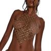 Punk Body Chain Bra Halter Chest Chain Raves Party Costumes Body Jewelry Accessories for Women Girls Clubwear