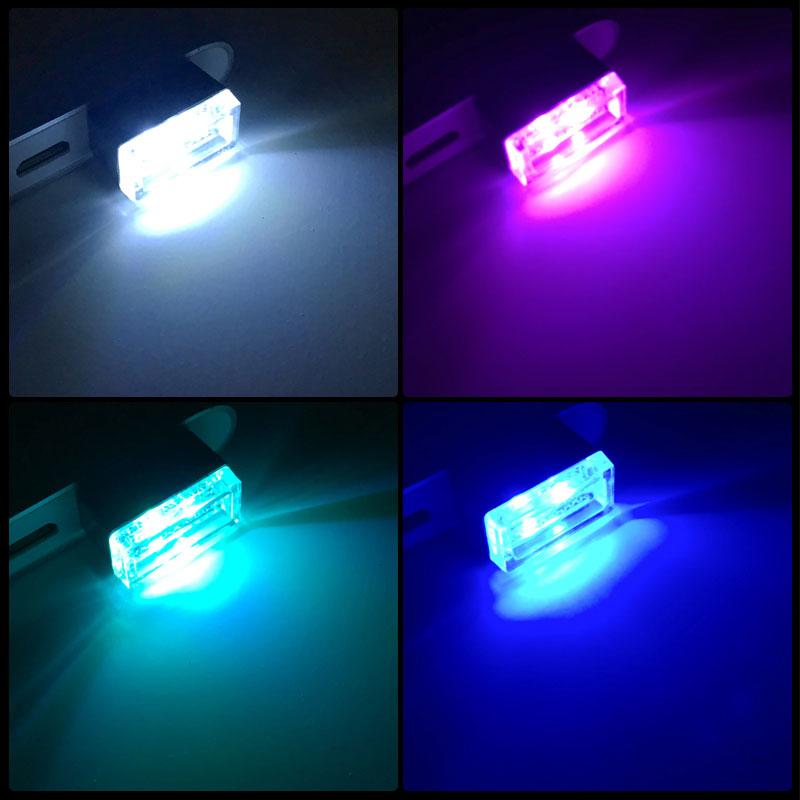 RXZ 1PC car mini usb led Atmosphere Light For Party Ambient Automotive Portable Plug and Play  Car Decorative Interior Lamp 12V