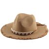 Nuovo cappello a cilindro Panama da donna estivo cappello di paglia originale con frange cappello alla moda britannico