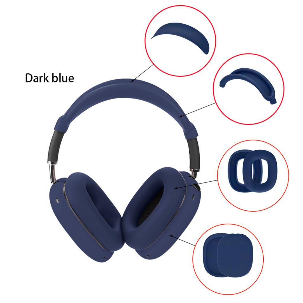 Silikonové pouzdro pro sluchátka AirPodsMax, odolné proti poškrábání, náušníky, kryt/kryt na hlavový most 4 v 1