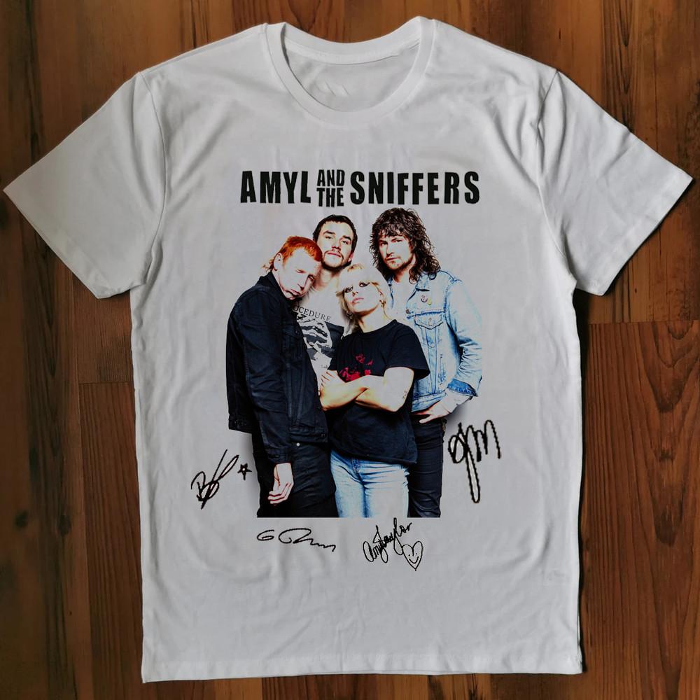 Редкая футболка Amyl and the Sniffers - Белая с подписью участника, все размеры, AR117, унисекс M