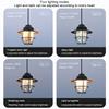 LED Camping Light 1200mAh Emergency Lantern Stepless Dimming Retro Atmosphere Chandelier Portable Hanging Tent Lamp for Fishing
