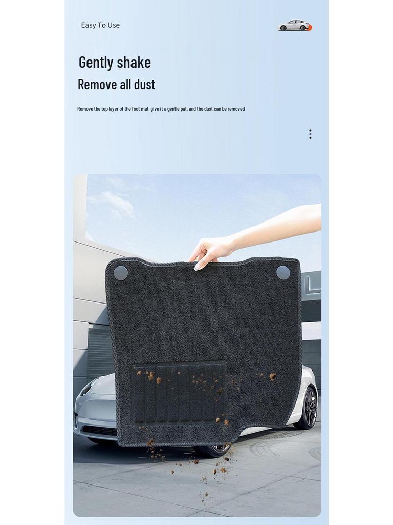 Tesla Model Y 6-Seat Floor Mats - Full Coverage TPE Pineapple Carpet Surface