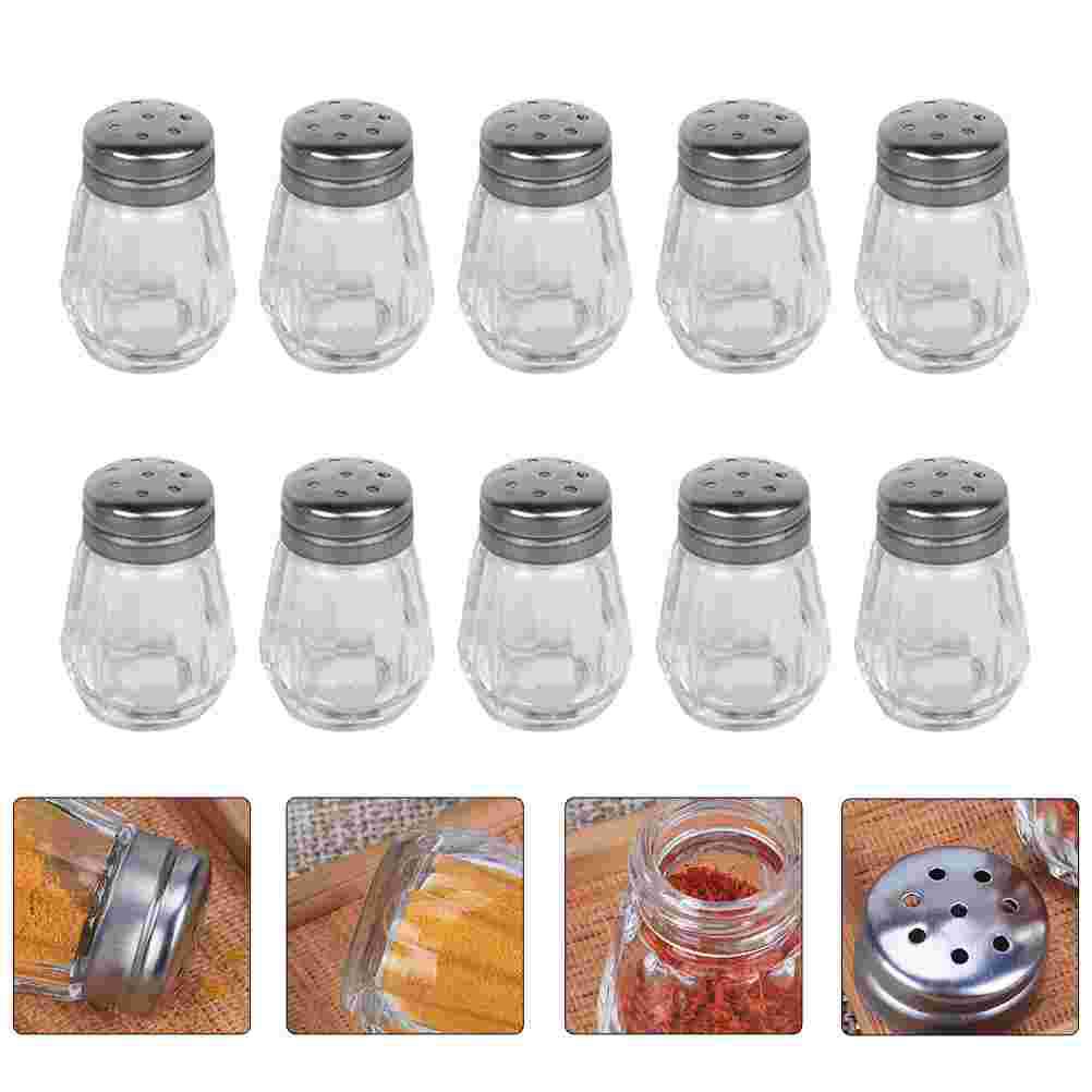 10 Pcs Castor Mini Gewürz Glas Meer Salz Saliere Poivriere Glas BBQ Pfeffer Shaker