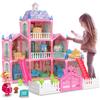 Casa de Bonecas Luminosa Dreamhouse para Meninas Conjunto de Casa de Brincar de Princesa com Bonecas Móveis Acessórios Brincadeira de Faz de Conta Presentes de Aniversário