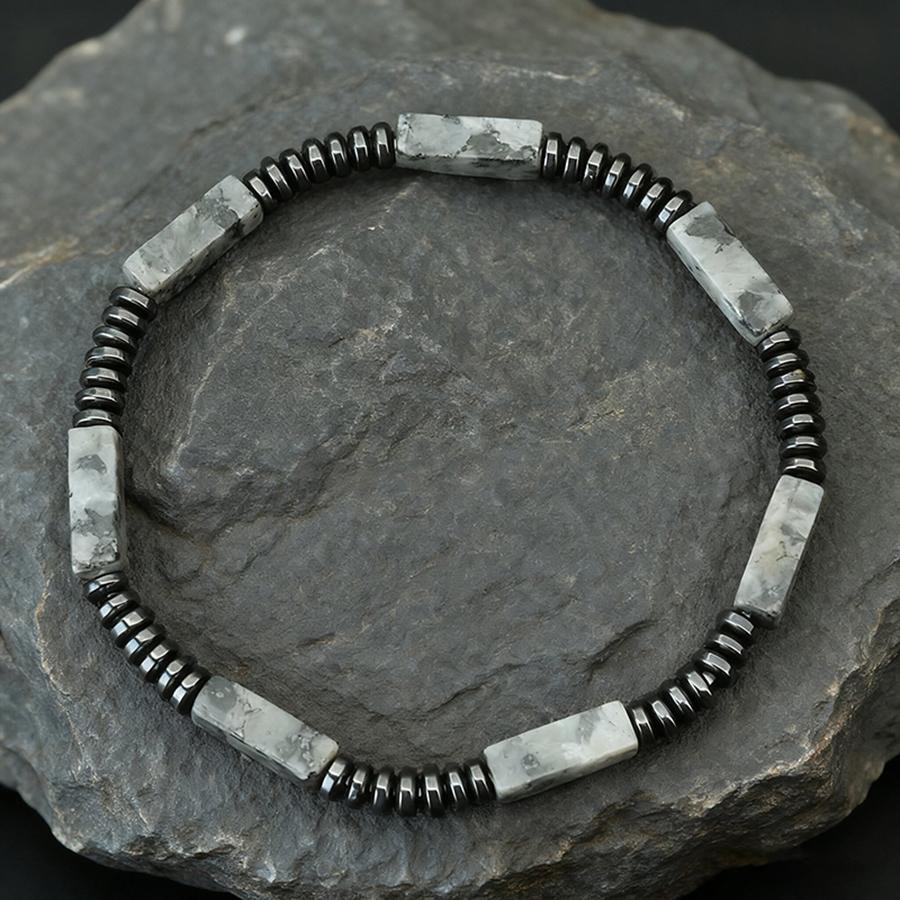 Unique Irregular Stone Beaded Bracelet Unisex Natural Tiger Eyes Amazon Hematite Healing Braslet Premium Leisure Couple Jewelry
