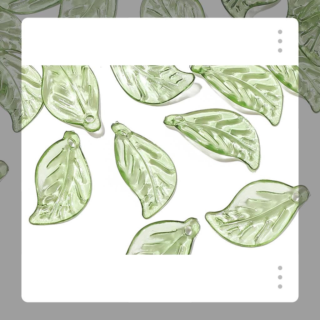 Grüne Blattanhänger für DIY-Schmuck – Transparente Acrylperlen zum Basteln, Von der Natur inspirierte Anhänger für Ohrringe, Armbänder