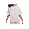 Nike Sportswear Classics Alphanumeric Print Short Sleeve Crew Neck T-Shirt With Dropped Shoulders Women Tops Grey Purple FQ6601-019