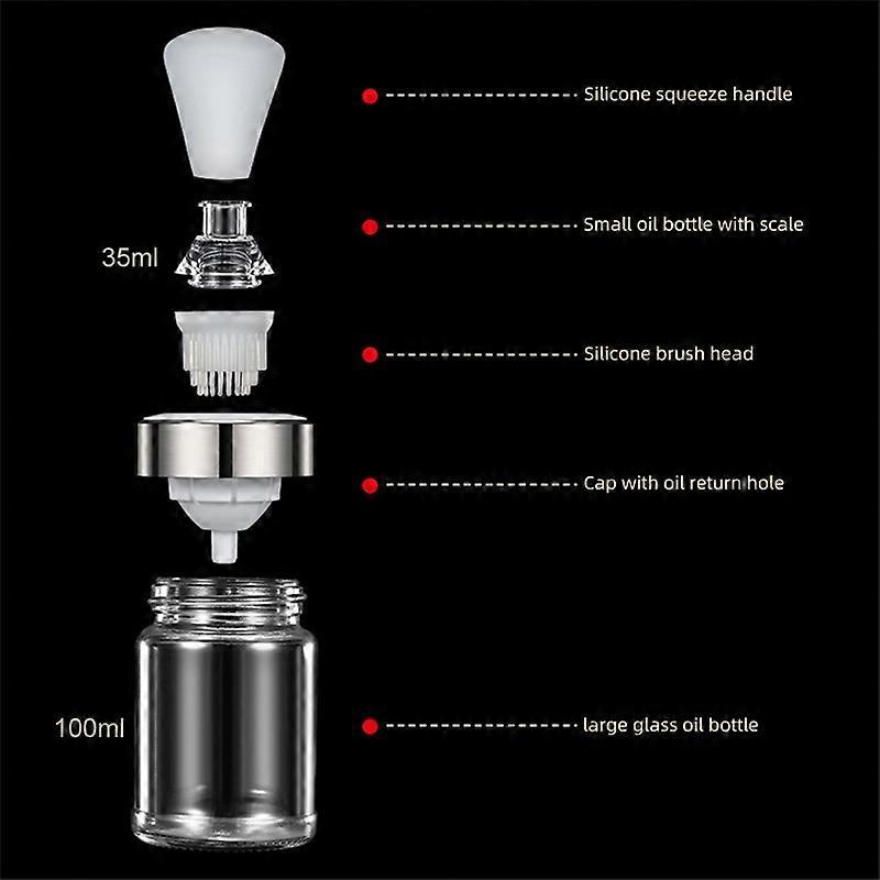 Silicone Glass Oil Bottle With Brush Grill Oil Brushes Liquid Oil Pastry Kitchen Baking BBQ Tool Kitchen Tools