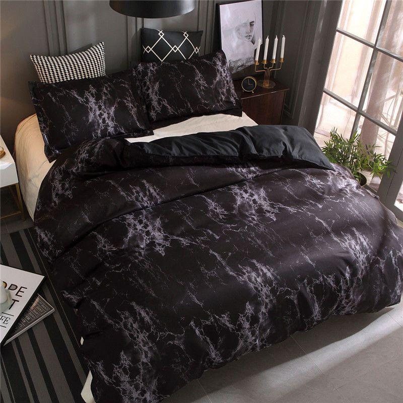 Versatile Marble Pattern Soft Bedding Duvet Cover Set With Matching Pillowcase Choices