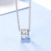 New Moissanite 925 Sterling Silver Necklace Simple Pendant Chain Fine Jewelry for Woman Wedding Sparkling Classic Party Gift