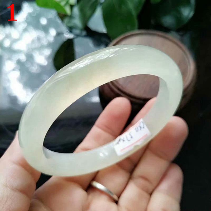 Xiuyan Jade Ice Translucent White Bracelet - High-Quality Natural Jade Jade Bracelet 62/63