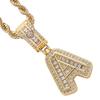 Zirconia English Letter Pendant Necklace Men Women Fashionable Necklace Jewelry Accessory for Party A