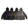 TENDGANK Color Block Hooded Windbreaker with Pockets - Japanese Retro Style