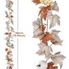 Halloween Garland For Mantle 5.9FT White Thanksgiving Pumpkin Autumn Garland Party Centerpieces For Bookshelf Kitchen Festival