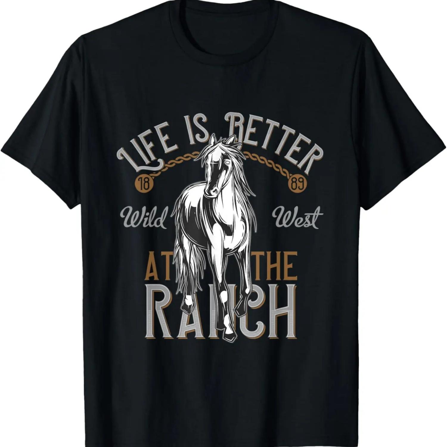 Life Is Better On The Ranch Shirt Horse Lover T-Shirt XXXXXL чёрный