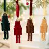 Walnut Soldier Decoration Pendant Flocked Material Christmas Decor Festive Flocking Nutcracker Hanging Ornaments Christmas