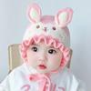 New baby hat autumn and winter cute boys and girls newborn knitted wool rabbit ear hat