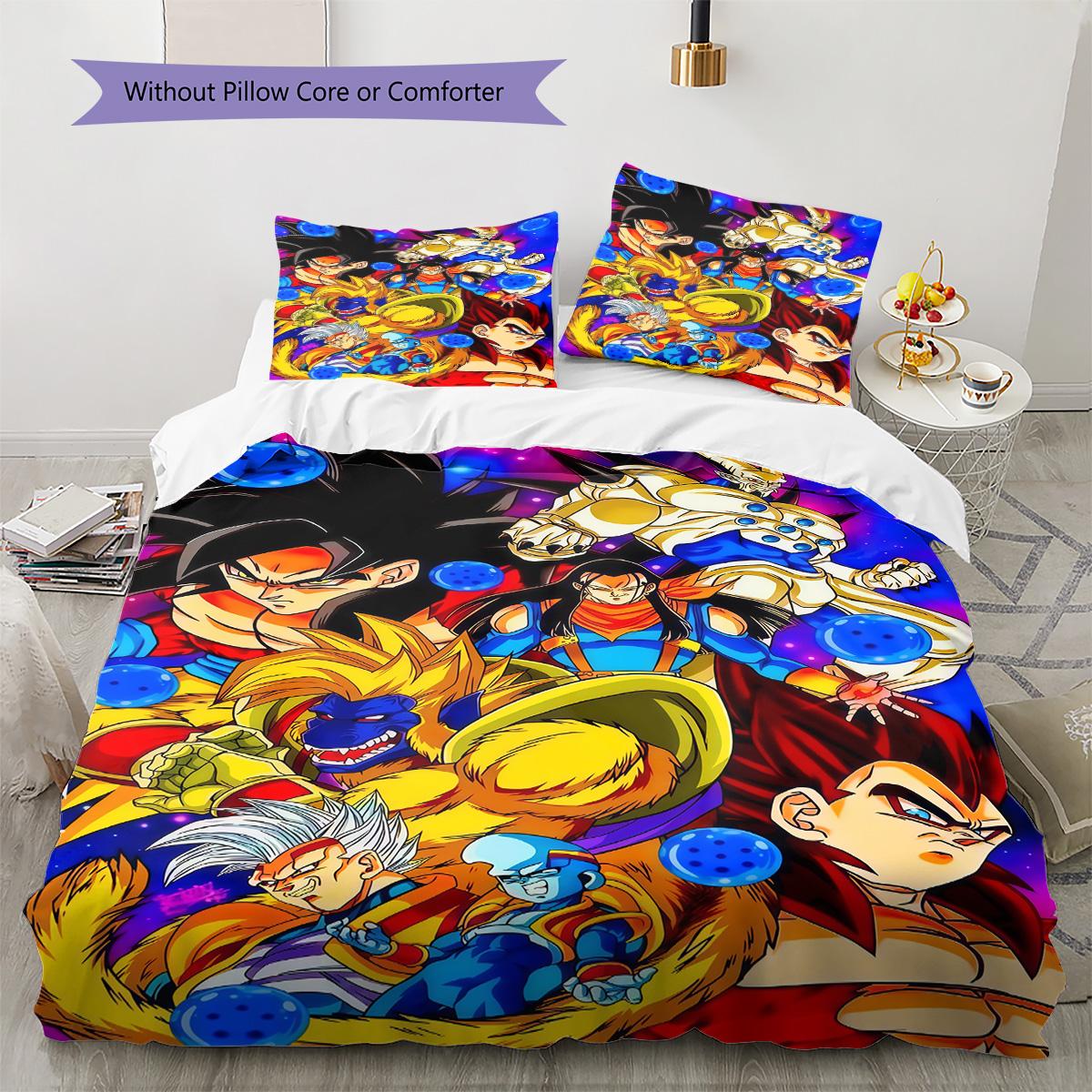 

Dragon Ball Power Pattern Bedding Set HD Print Duvet Cover Soft Comfortable for Home Bedroom 135x200cm