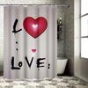 Love Heart Shower Curtain - Waterproof, Mildew-Resistant, Machine Washable For Romantic Bathroom Decor