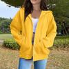 Women's Fashion Casual Long Sleeve Solid Color Hooded Sweatshirt Tops