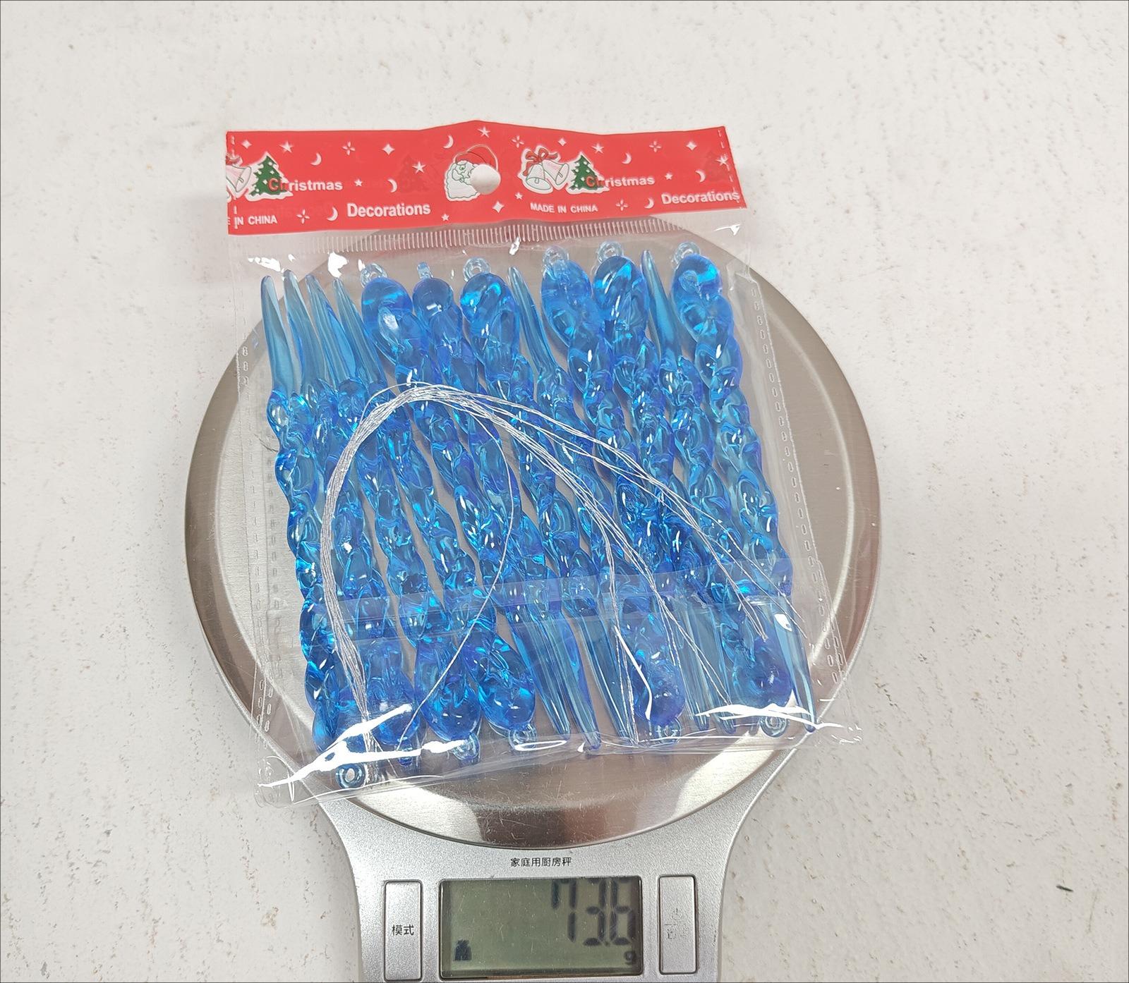 

Christmas Clear Icicle Hanging Pendants for Xmas Tree Transparent Simulation Icicles New Year Party Home Decor Holiday Ornaments 12PCS синій
