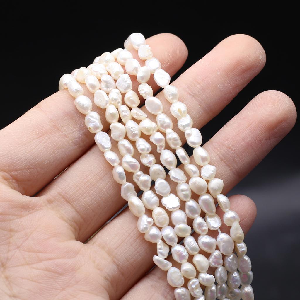 1String, Luxury Natural Freshwater Pearls, 2-3mm, White Irregular Pearl Beads for Jewelry Making DIY Crafts, Wedding Gift for Women, 36cm