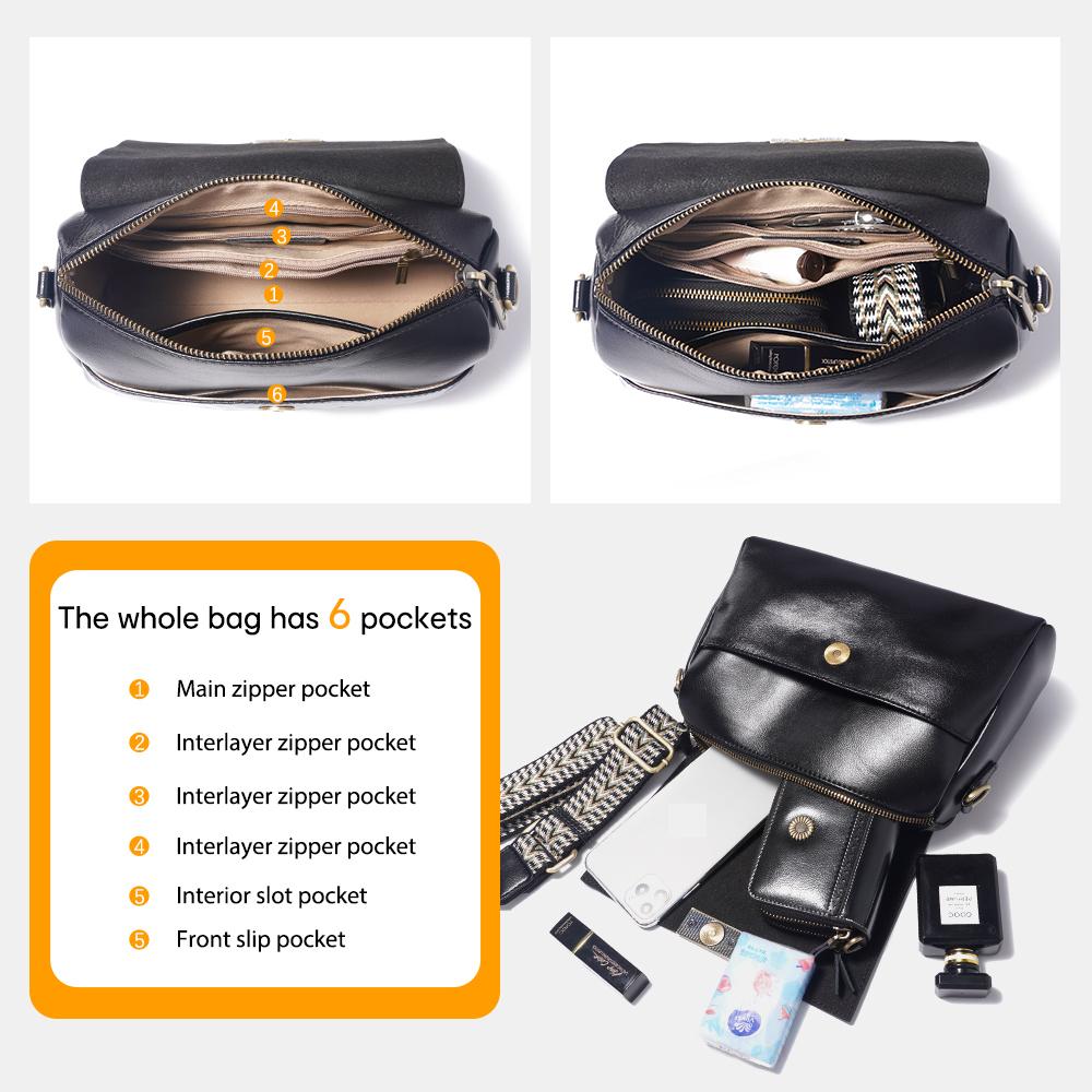 Zency Torebka Damska z Prawdziwej Skóry w Stylu Vintage