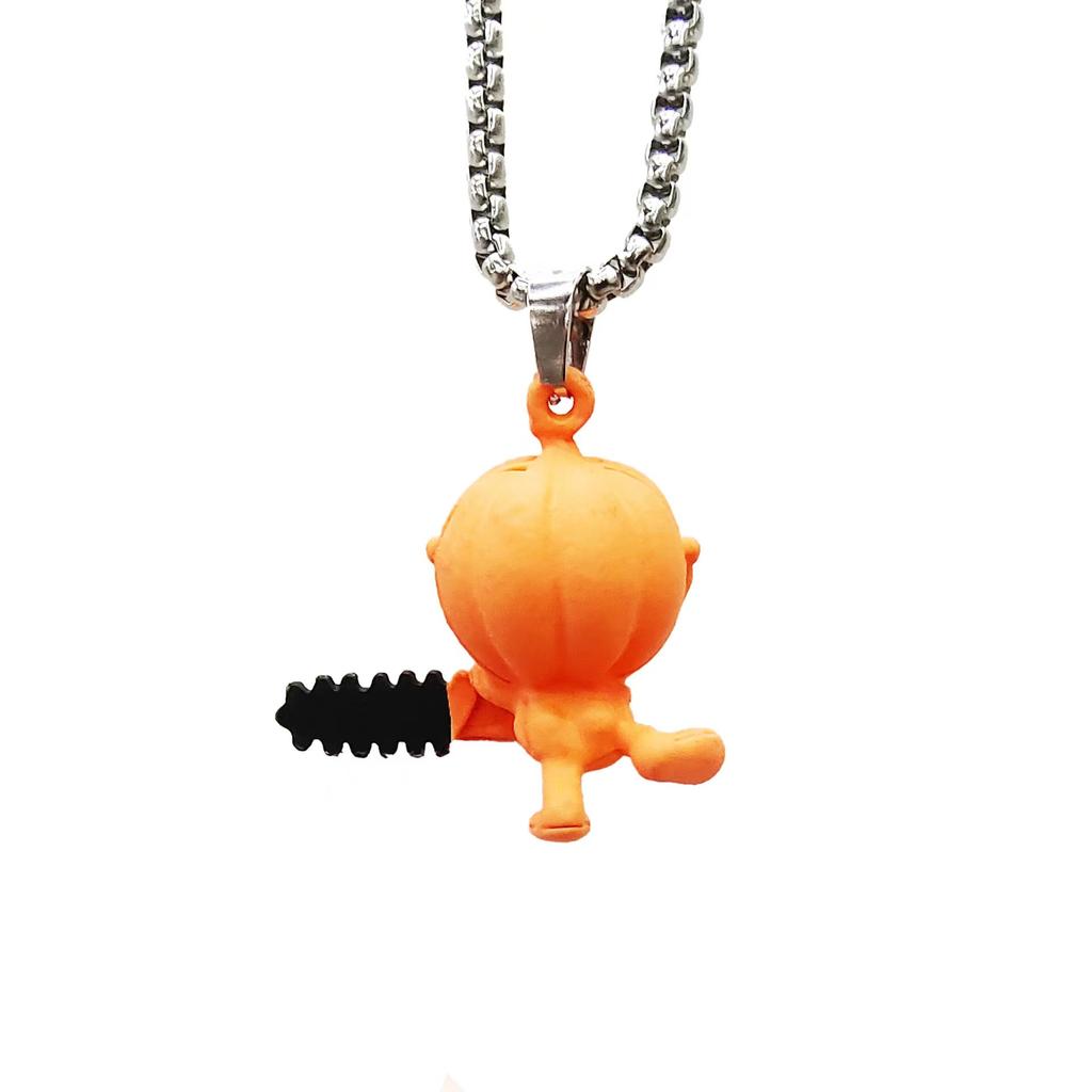 Halloween Funny Cartoon Pumpkin Pendant Street Man Joker Personality Necklace New Cross-border Jewelry Accessories Pendant.