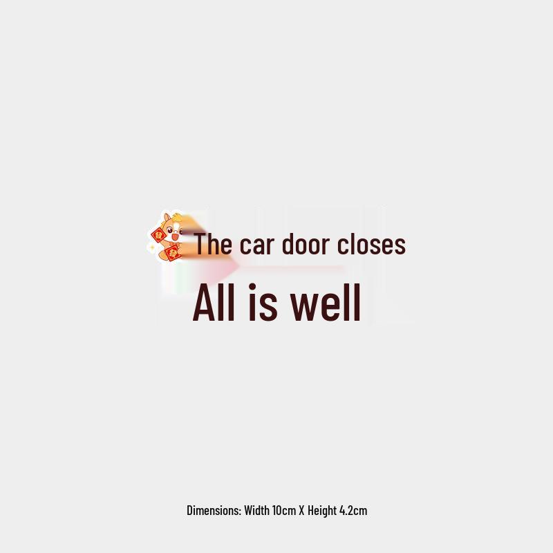 

Safe and Cute Cartoon Car Door Sticker: New Year Rear Window Decoration