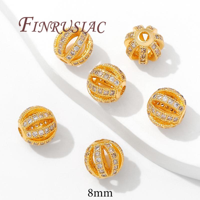 Separators For Beads 18K Gold Plated Brass Spacer Beads,Necklace Accessories,Bracelets Beads,DIY Jewelry Making Supplies