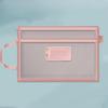 A4 Stationery Storage Bag Double-layer Mesh Zipper Bag Large Capacity Organizer Cosmetic Makeup Bag Transparent File Folders LS