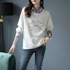 Women's Thick Fleece Lined Polo Collar Sweatshirt and Shirt Two Piece Set for Fall Winter