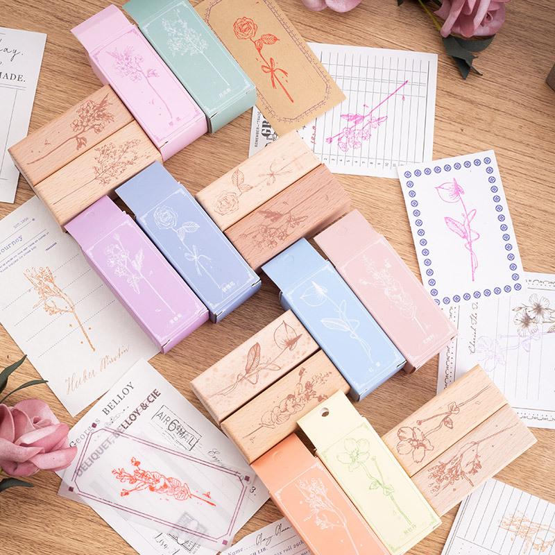 1pcs Mountain Flowers Woody Plants and Flowers Stamps Fresh Literary and Artistic Diy Decorative Material Stamps