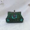 New Chinese Style Handmade Bead Embroidery Large Capacity Portable Dinner Party Women's Bag Retro Dress Cheongsam Banquet Messenger Bag