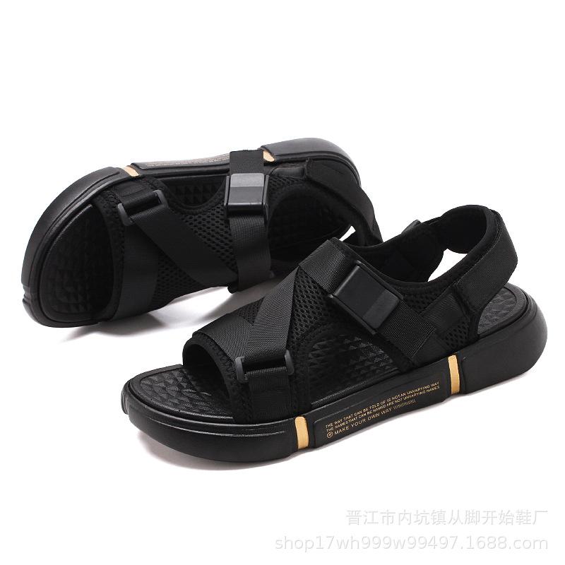 For Fashion and Leisure Open-toe Breathable Beach Velcro Foreign Trade Men's Drag Cool Beach Shoes Wholesale