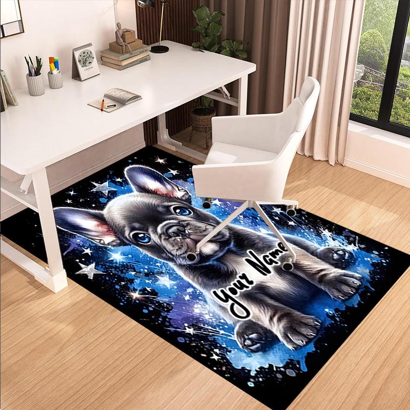 1PC Custom Name Space Pup Dreams Theme Floor Mat Ideal for Living Room, Game Rooms, Office, Bedroom,Floor Mat Playful Design