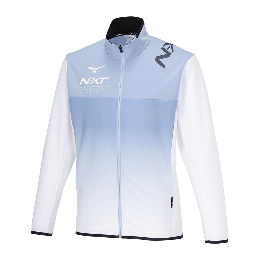 

Mizuno Training Size L N-XT Warm-Up Jacket, Moisture-Wicking, Quick-Drying Jersey, 32JCB210, White, белый