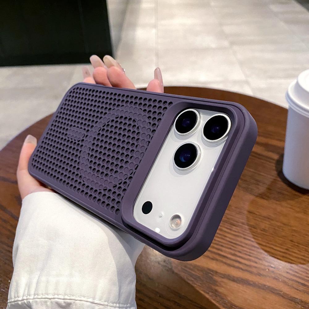 Trendy Hollow Mesh Cooling For Magsafe Case For iPhone 17 Air 16 15 14 13 12 Plus Pro Max Magnetic Honeycomb Breathable Cover