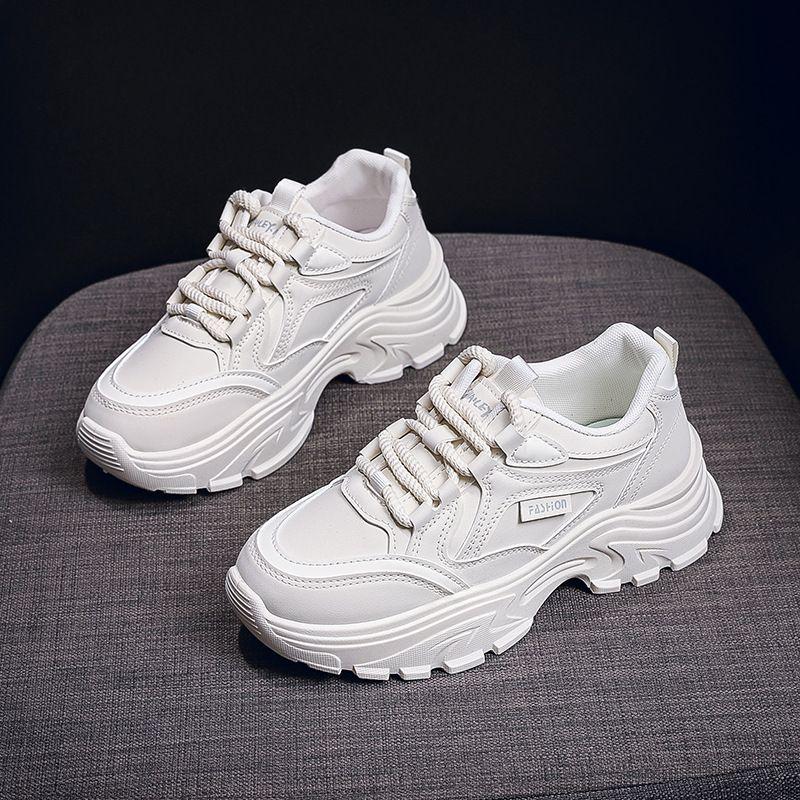 Fashionable Running and Casual Sports Shoes for Women In Spring and Autumn, New Korean Style Fashionable Thick Soled Student Women's Shoes
