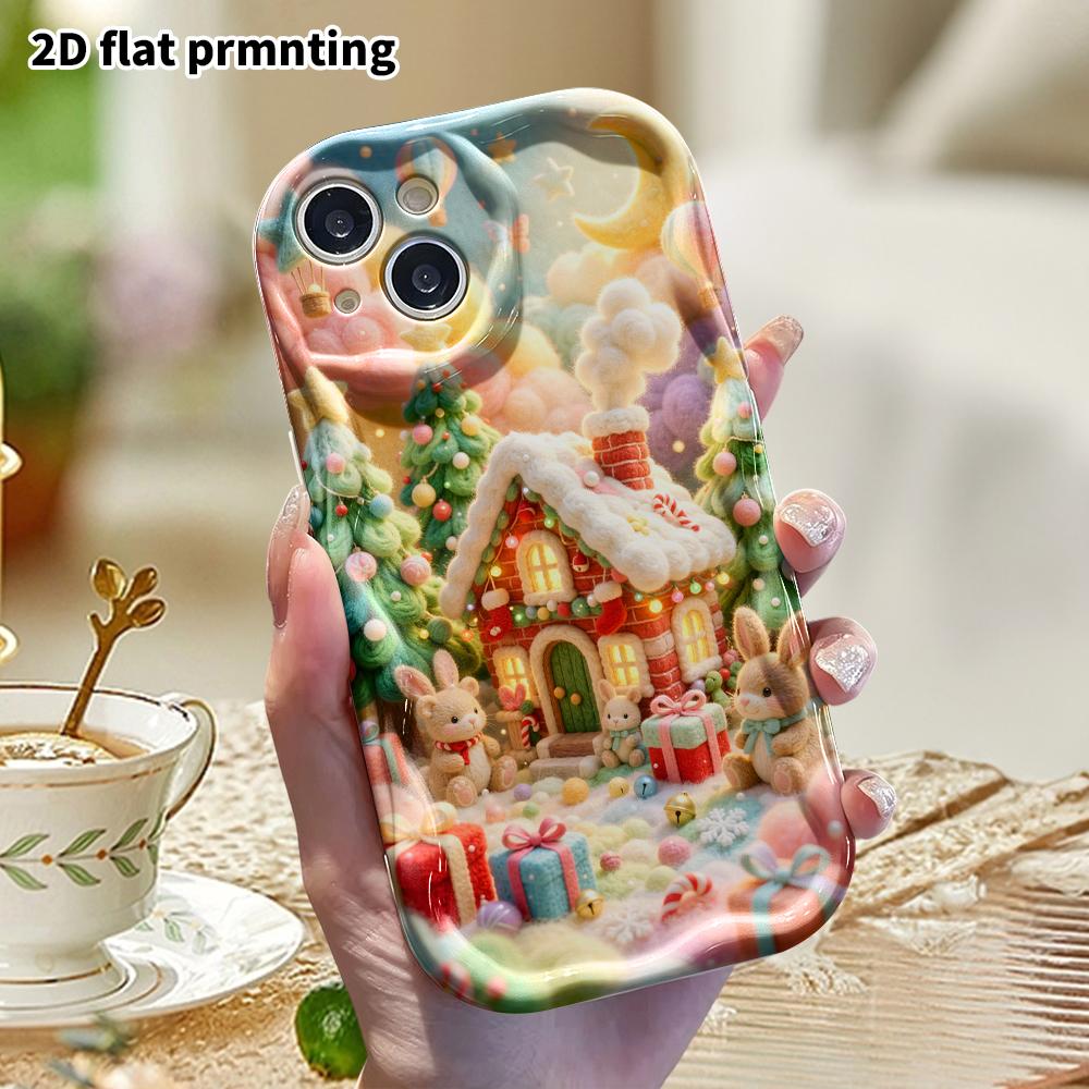 Phone Case: 2D Flat, Fits iPhone 18, 17, 16, 15, 14, 13, 12Pro Protective Case, Christmas Cottage, Perfect Holiday Gift for Christmas and Halloween