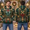 Men's Hoodie Thin Halloween Green Pumpkin Castle Print Drawstring Long Sleeve Spring Autumn Casual Pullover Mens Clothing